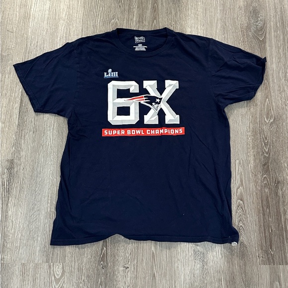 Fanatics Navy New England Patriots 6X Super Bowl Champions Tee Sz Large (L) - Picture 1 of 4